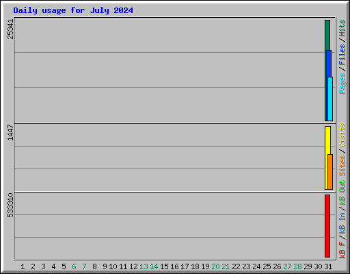 Daily usage for July 2024