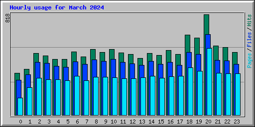 Hourly usage for March 2024